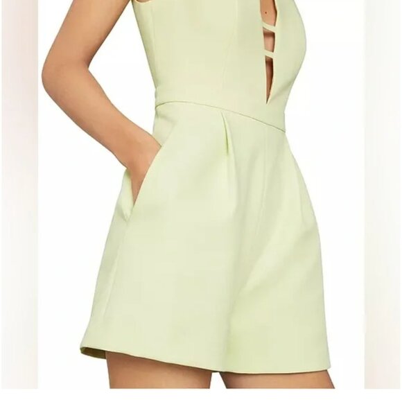 BCBGMAXAZRIA V-Neck Romper LIME SHERBERT - Picture 1 of 7